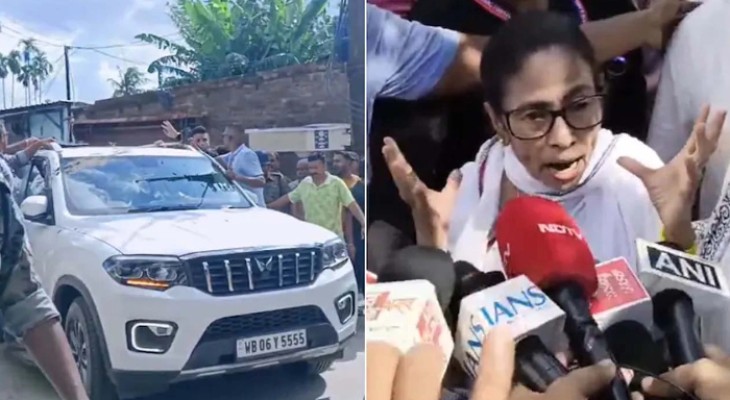 কলকাতায় মমতার গাড়িতে হামলা, বললেন মারা যেতে পারতাম